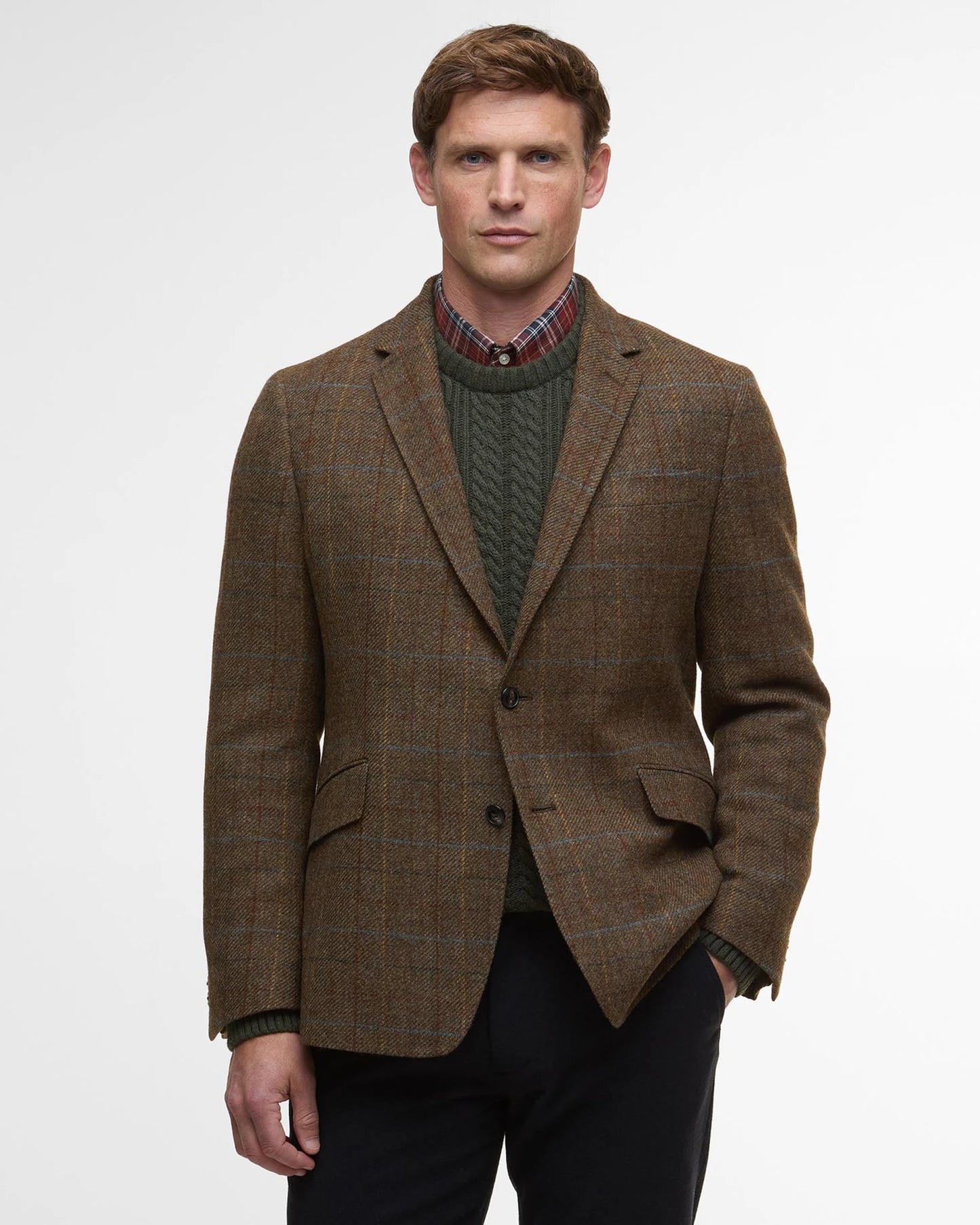Barbour Sullivan Check Blazer Mens Brown Size: 40 Barbour Sullivan Check Blazer Mens Brown Size: 40
