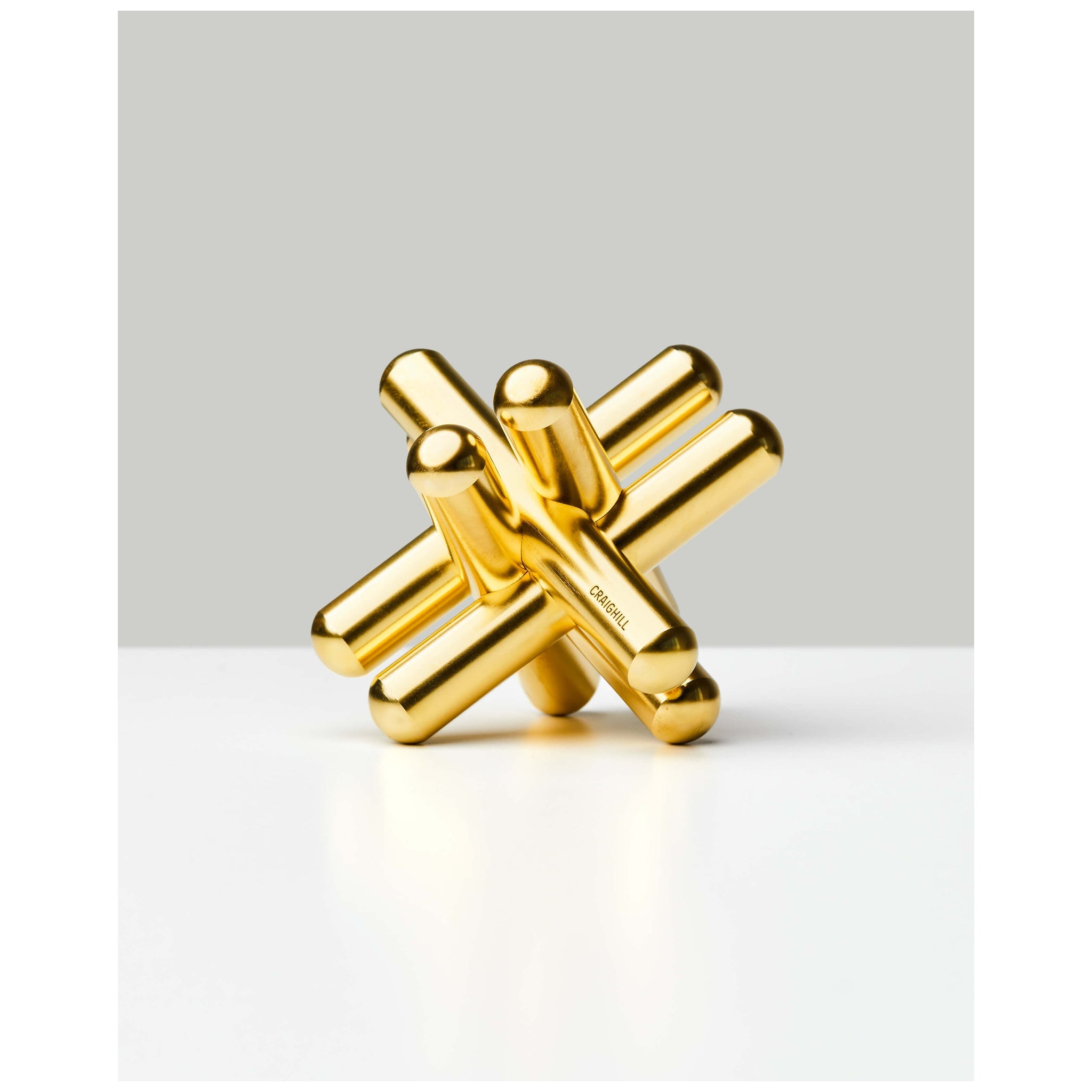 Craighill Jack Puzzle - Solid Brass Brain Teaser and Desk