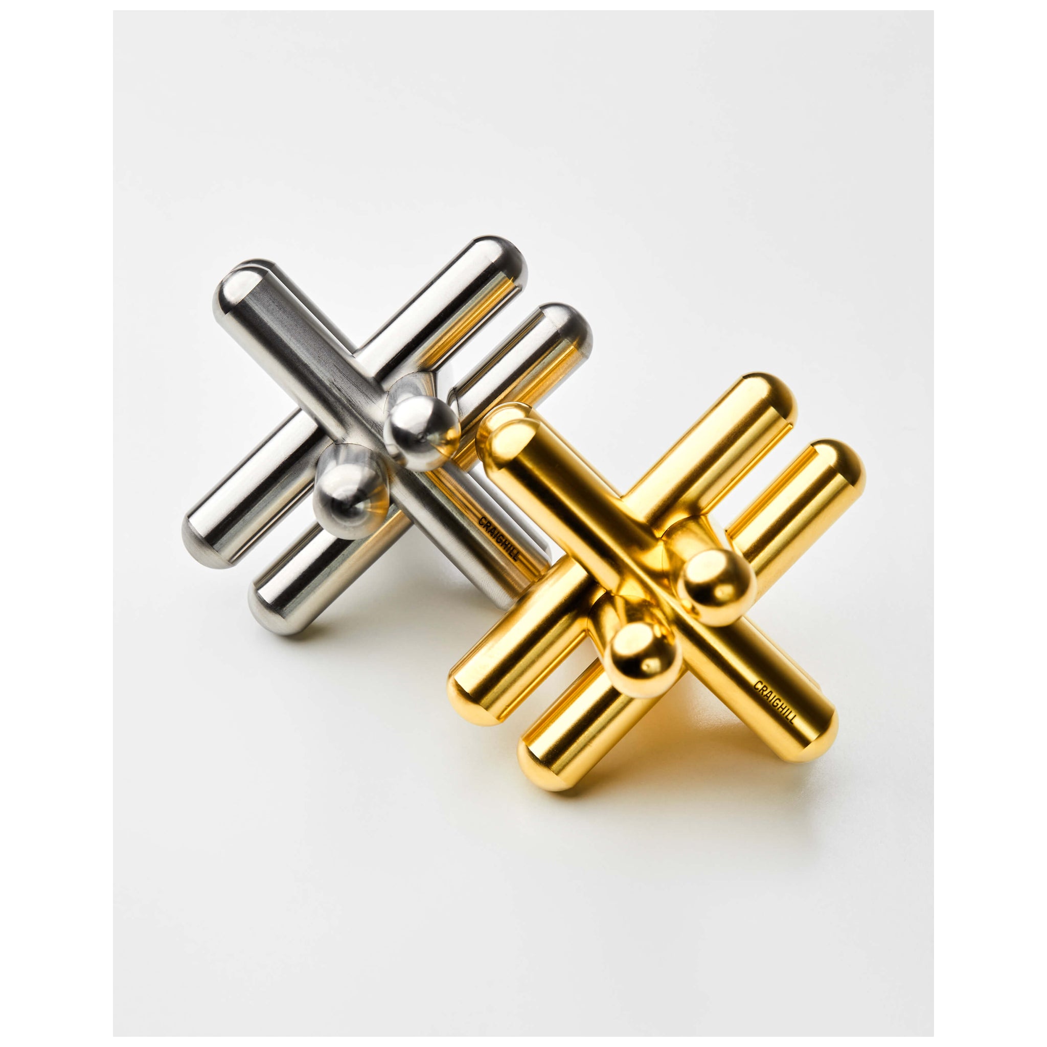 Craighill Jack Puzzle - Solid Brass Brain Teaser and Desk