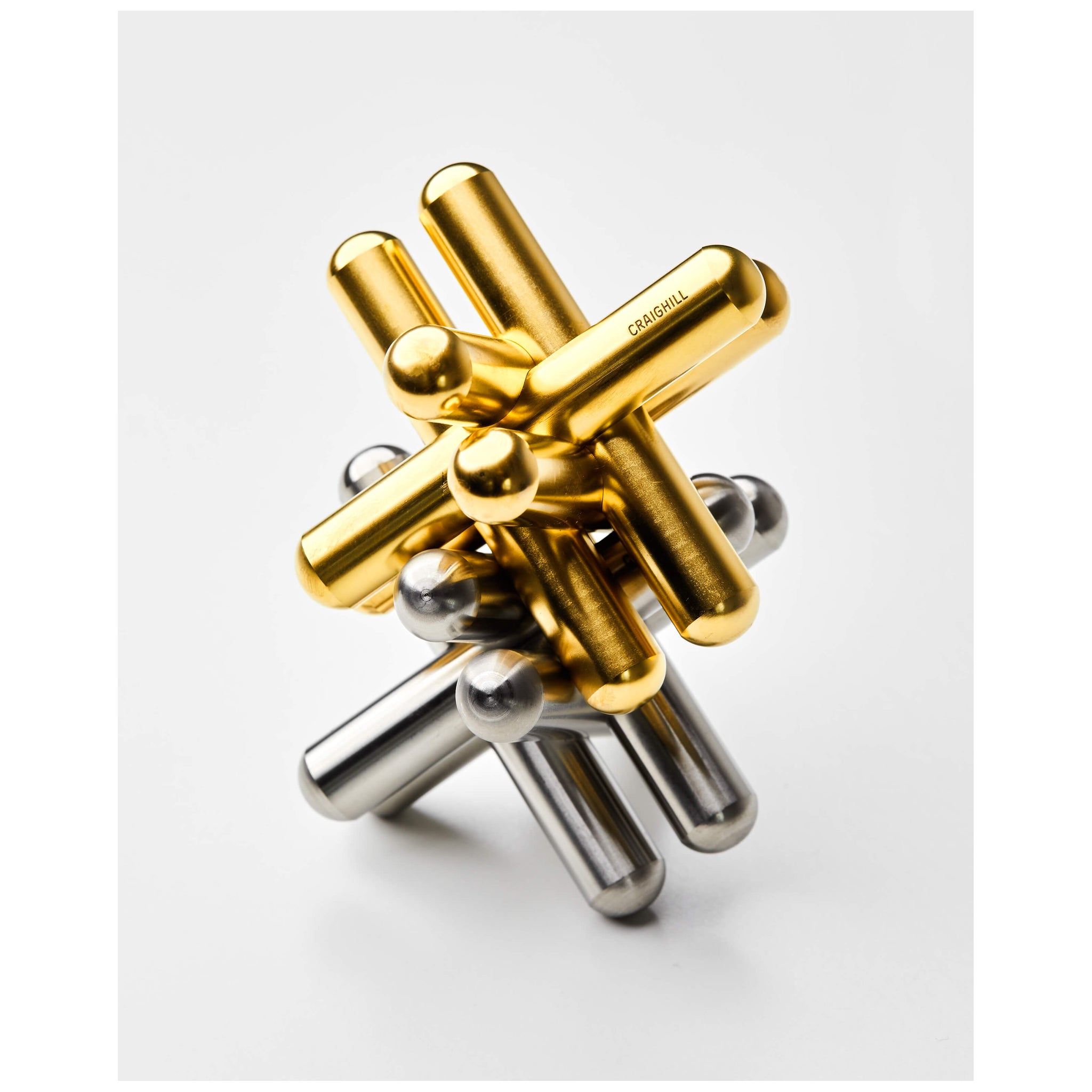 Craighill Jack Puzzle - Solid Brass Brain Teaser and Desk